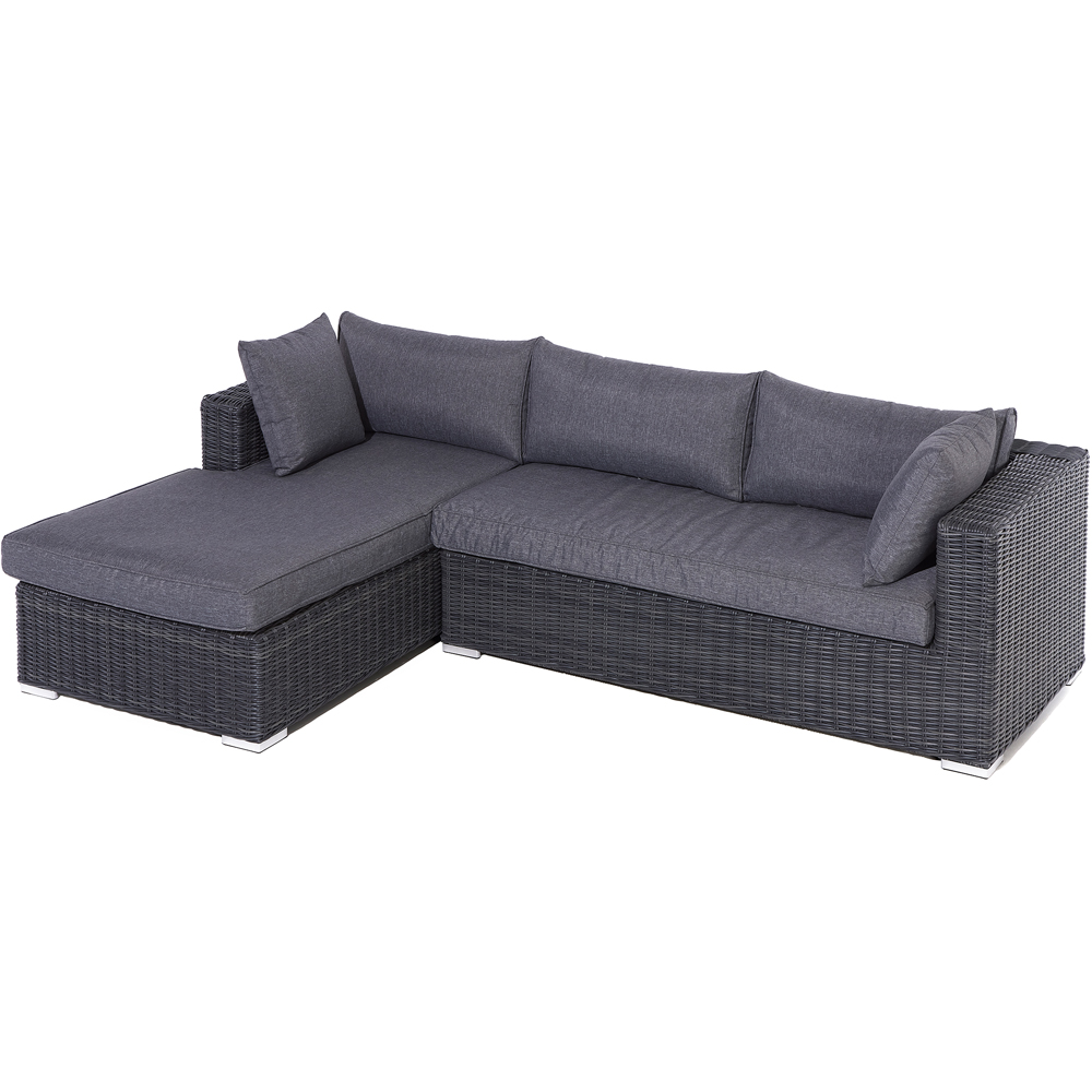 Rowlinson Vienna 3 Seater Grey Rattan Weave Chaise Lounge Sofa Set Image 3