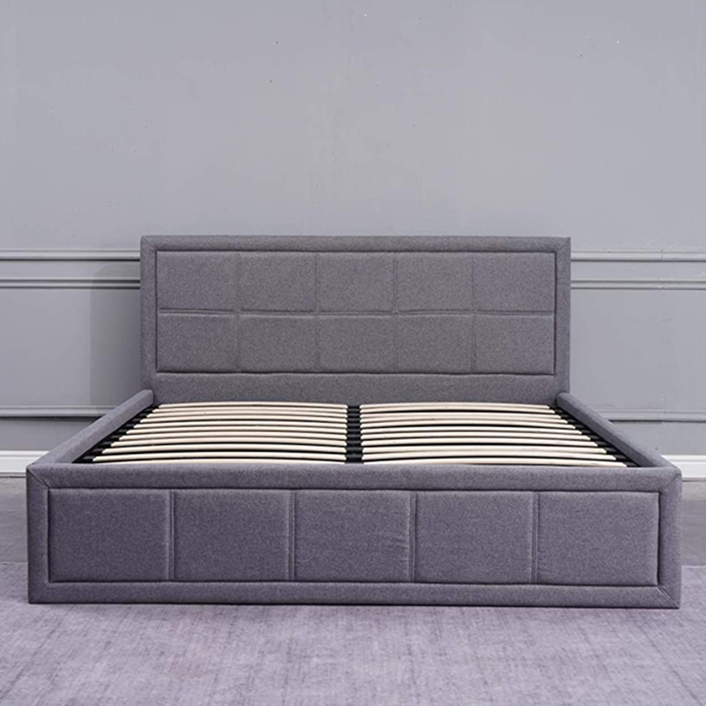 Portland Small Double Grey Fabric Ottoman Bed Image 3