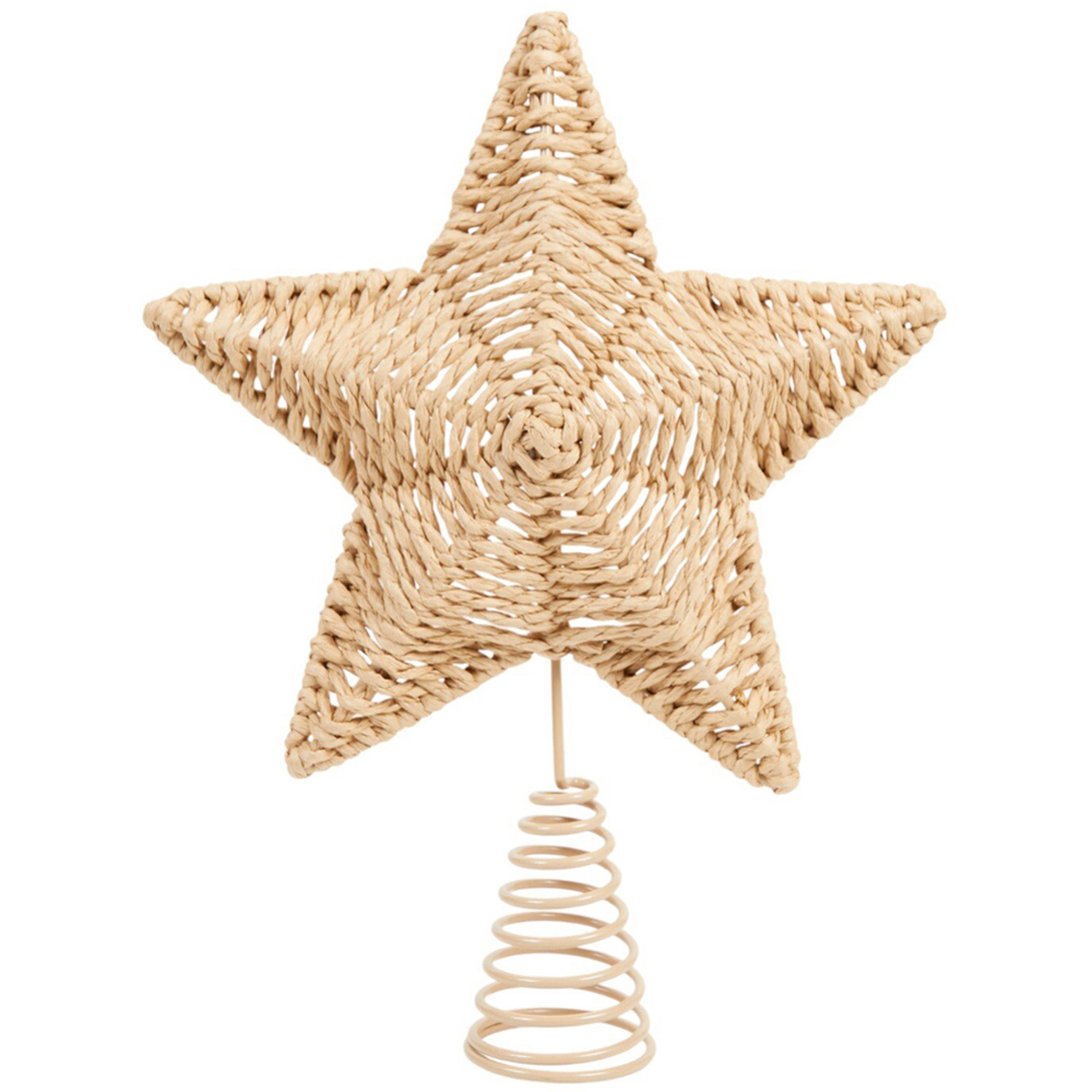 Natural Rattan Star Tree Topper Natural Image 1