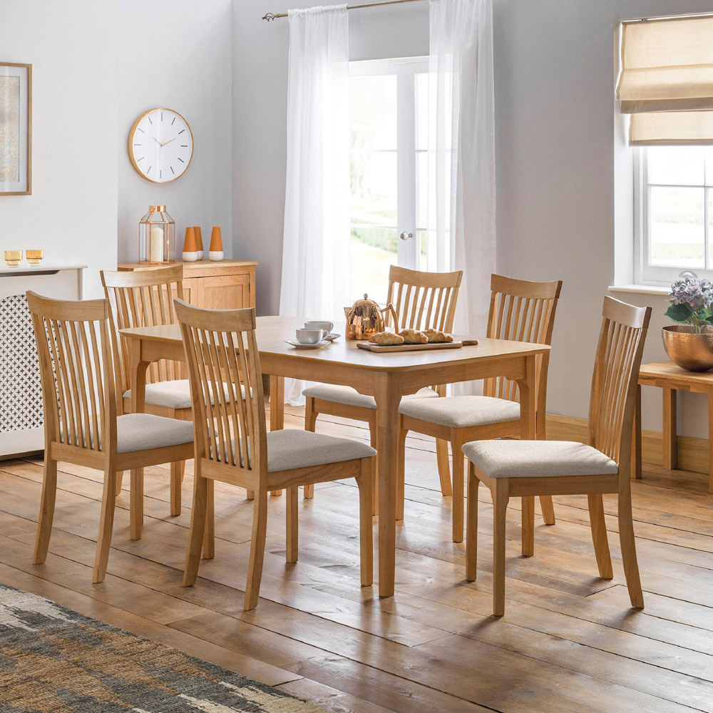 Julian Bowen Ibsen Set of 2 Light Oak Dining Chair Image 6