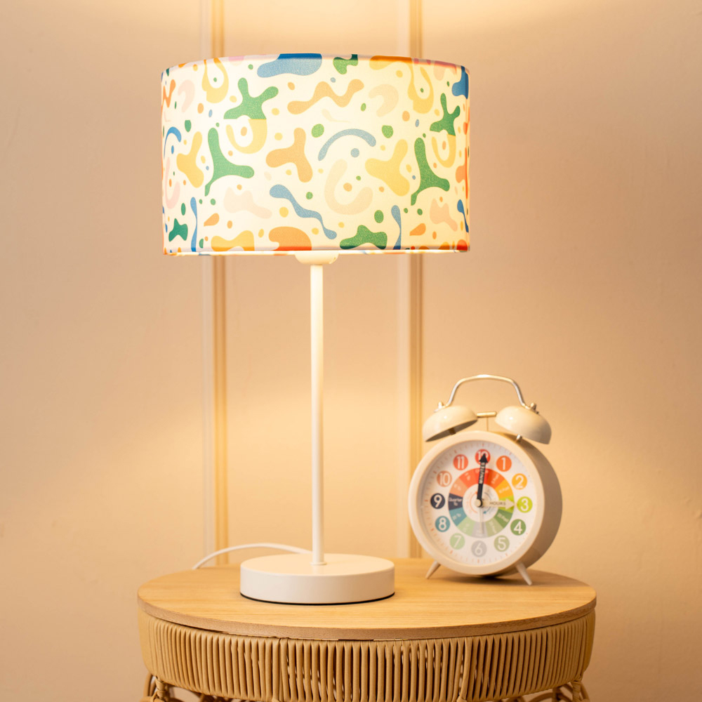 ValueLights Charlie Abstract Shade White Metal Single Stem LED Table Lamp Image 2
