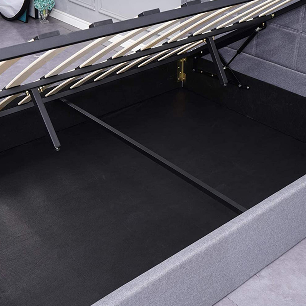 Portland Fabio Double Grey Bed with Mattress Image 3