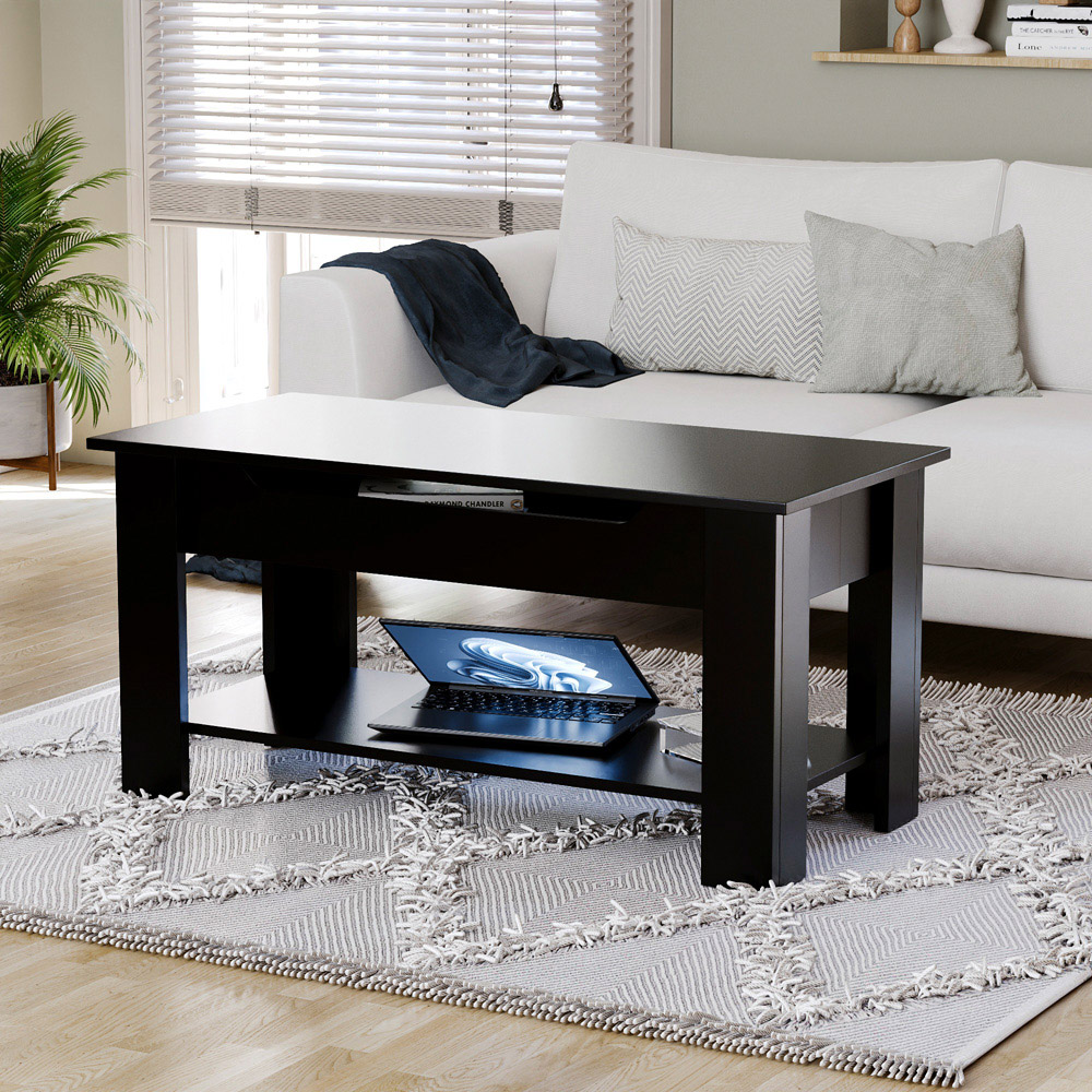 Vida Designs Black Lift Up Coffee Table Image 4