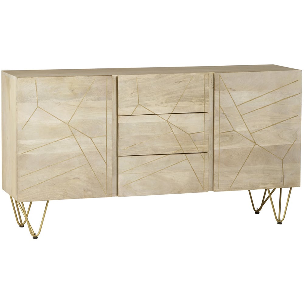 Brooklyn Huyen 2 Door 3 Drawer Light Gold Extra Large Sideboard Image 2