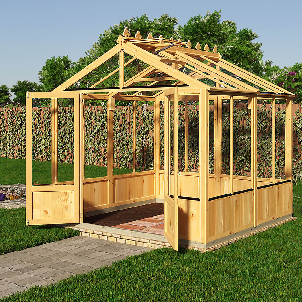 Shire Holkham Wooden 8 x 8ft Apex Greenhouse Image 2