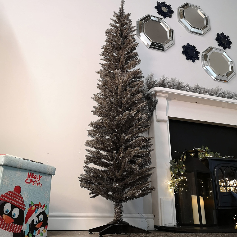 Samuel Alexander Grey Pencil Pine Slim Artificial Christmas Tree 6ft Image 9