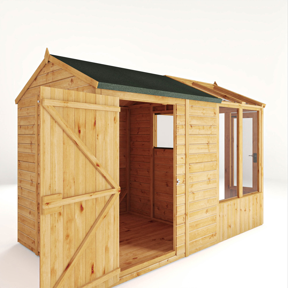 Mercia Woodsman Styrene 10 x 6ft Greenhouse and Shed Image 4