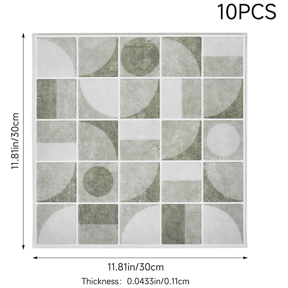 Living and Home Geometric Retro Camel Peel and Stick Wall Tile Sticker 10 Pack Image 9