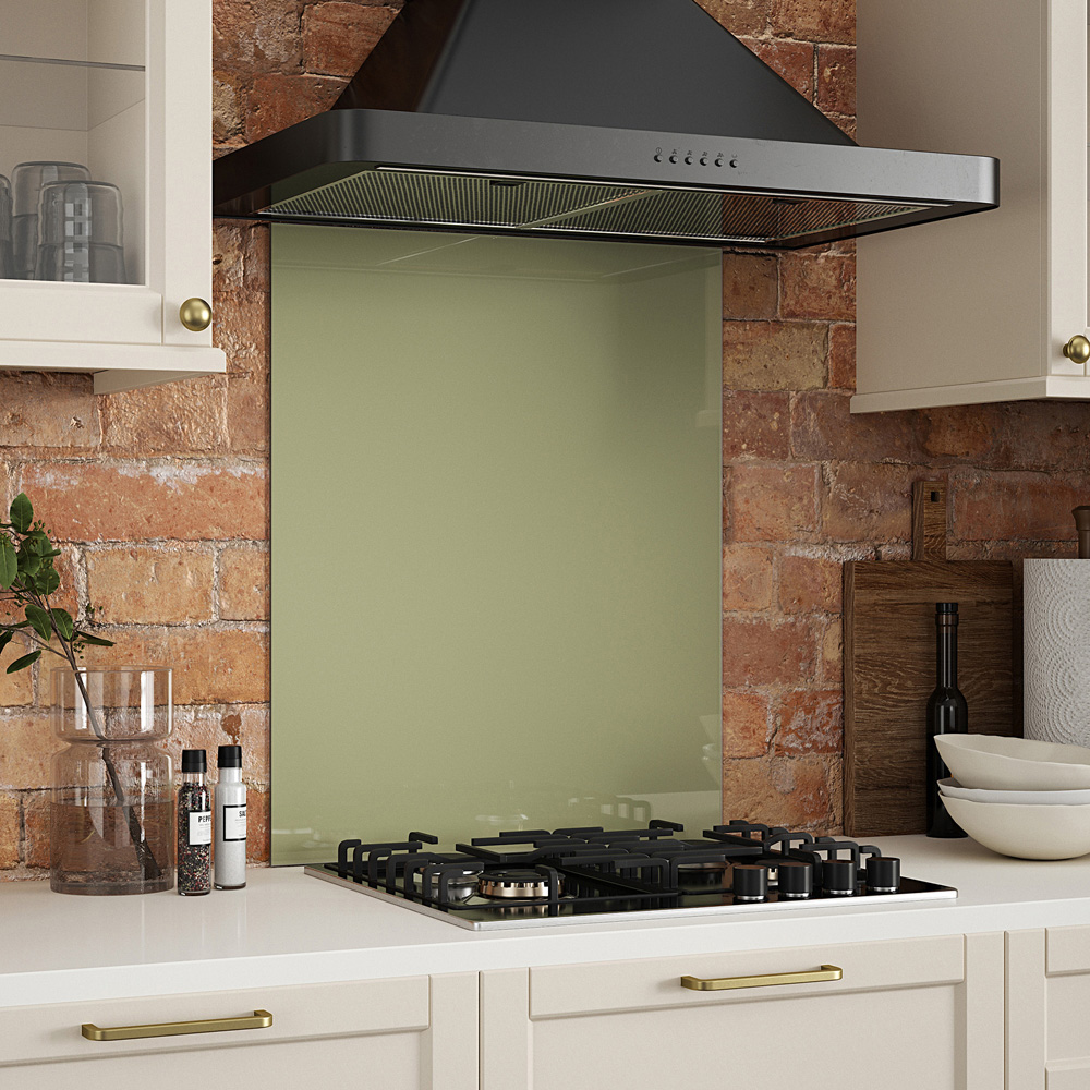 Splashback Sage Green Toughened Glass Self Adhesive Kitchen Splashback 600 x 750mm Image 2