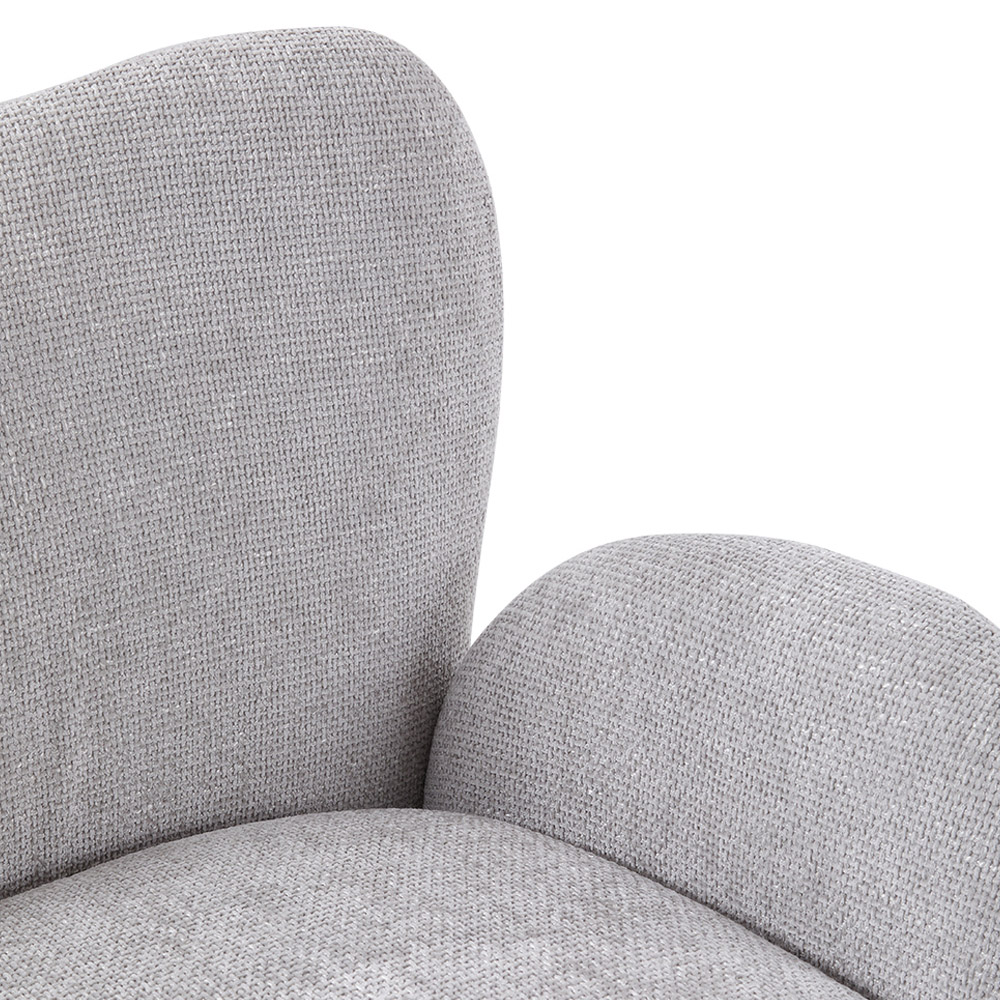 Living and Home Grey Chenille High Back Swivel Accent Chair Image 3