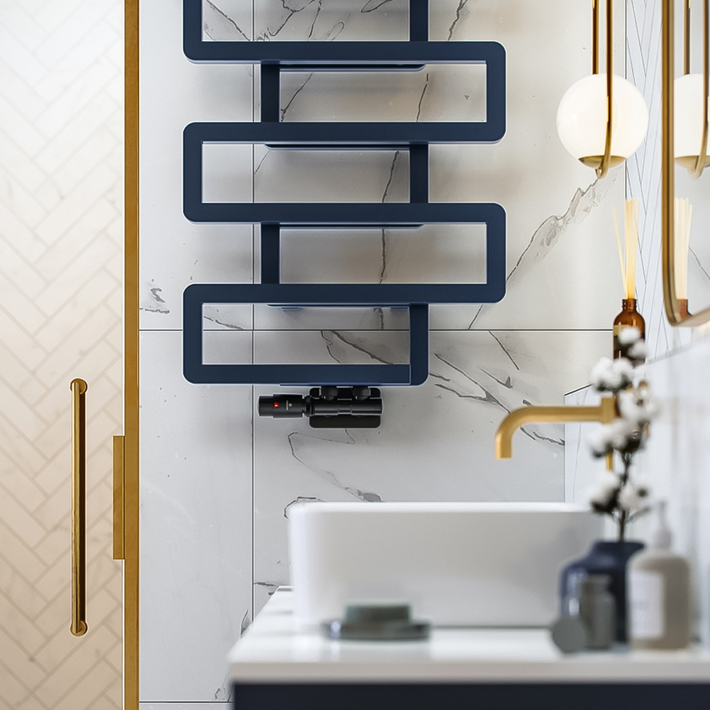Terma Bookie Denim Blue Heated Towel Rail 655 x 500mm Image 9