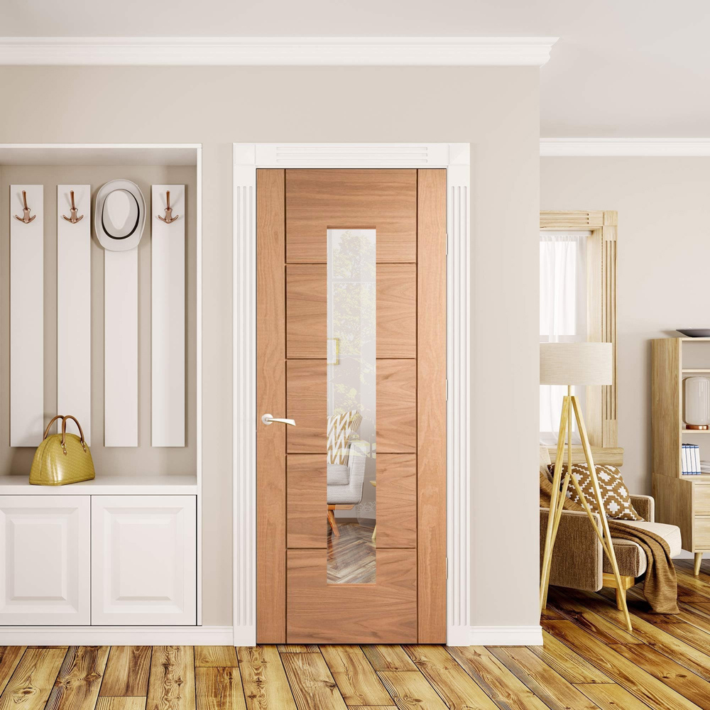 Parma Oak Veneer 1 Light Clear Glass Internal Door 2040 x 826 x 40mm Image 4