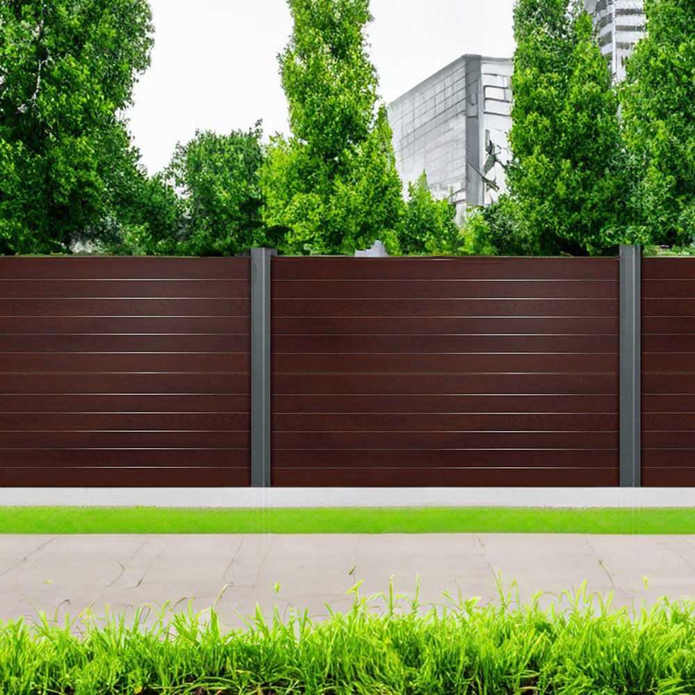 Endurofence Dark Oak 1830 x 1220mm Multi Rib Maintenance Free Fence Panel Image 4