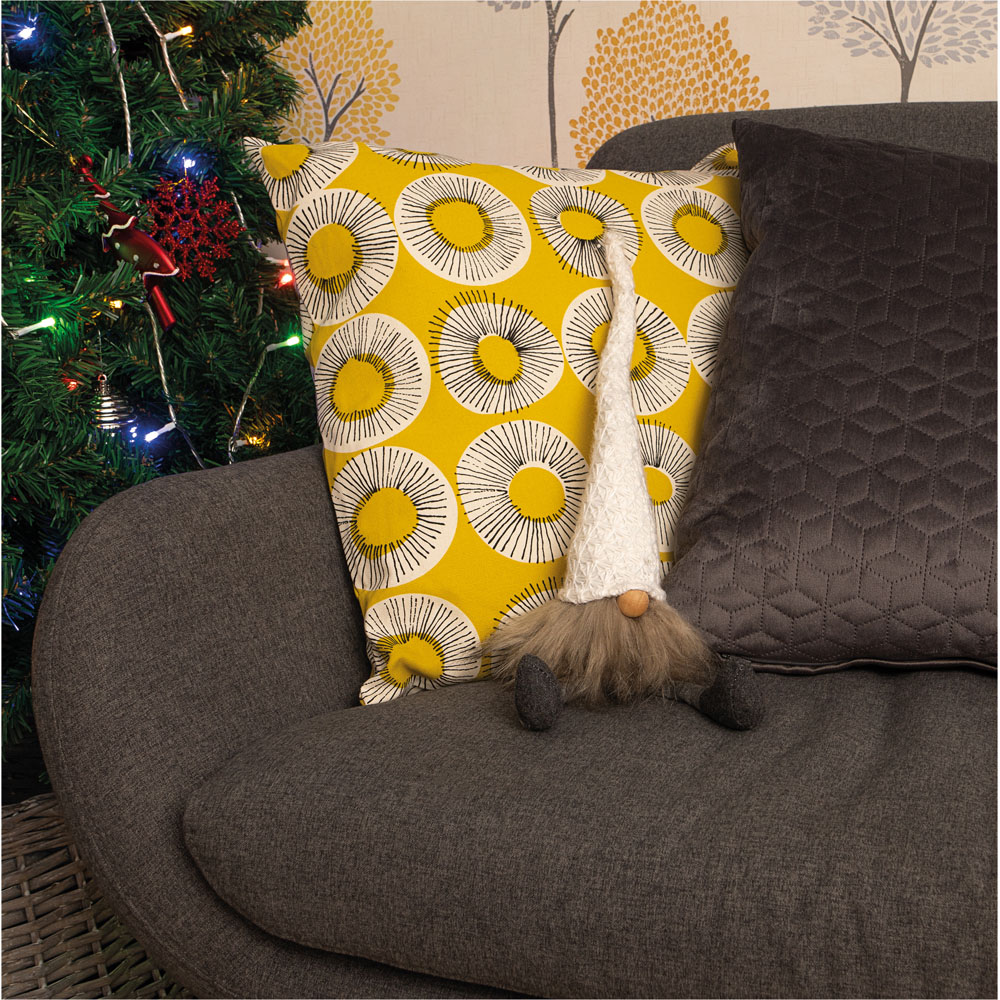 St Helens White Hat Fabric Santa Gonk Christmas Decoration Image 4