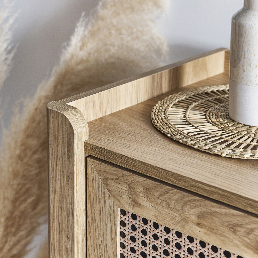 Julian Bowen Sydney 3 Drawer Rattan Effect Chest of Drawers Image 6