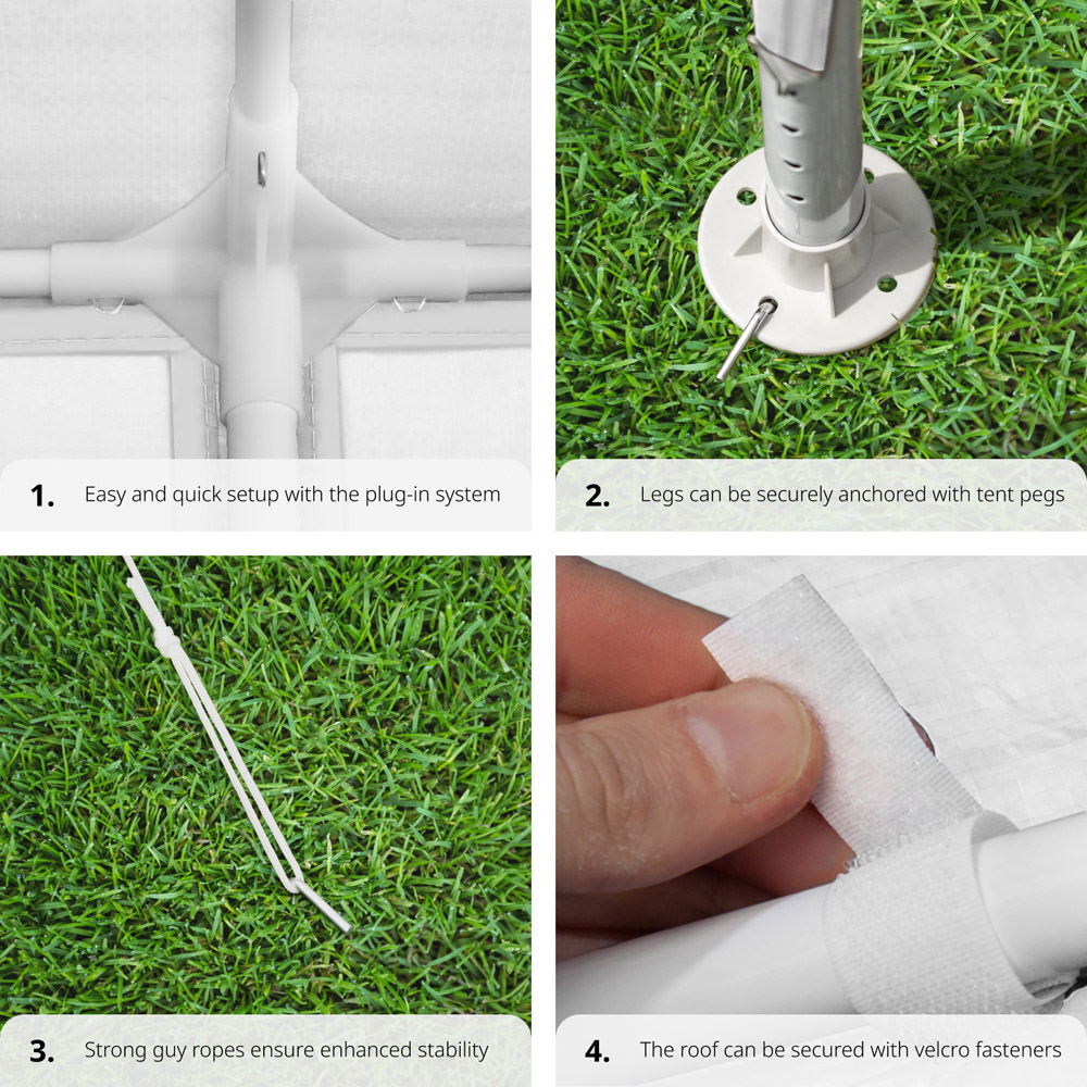 tectake Kara 3 x 3m White Water and UV Resistant Gazebo Image 5