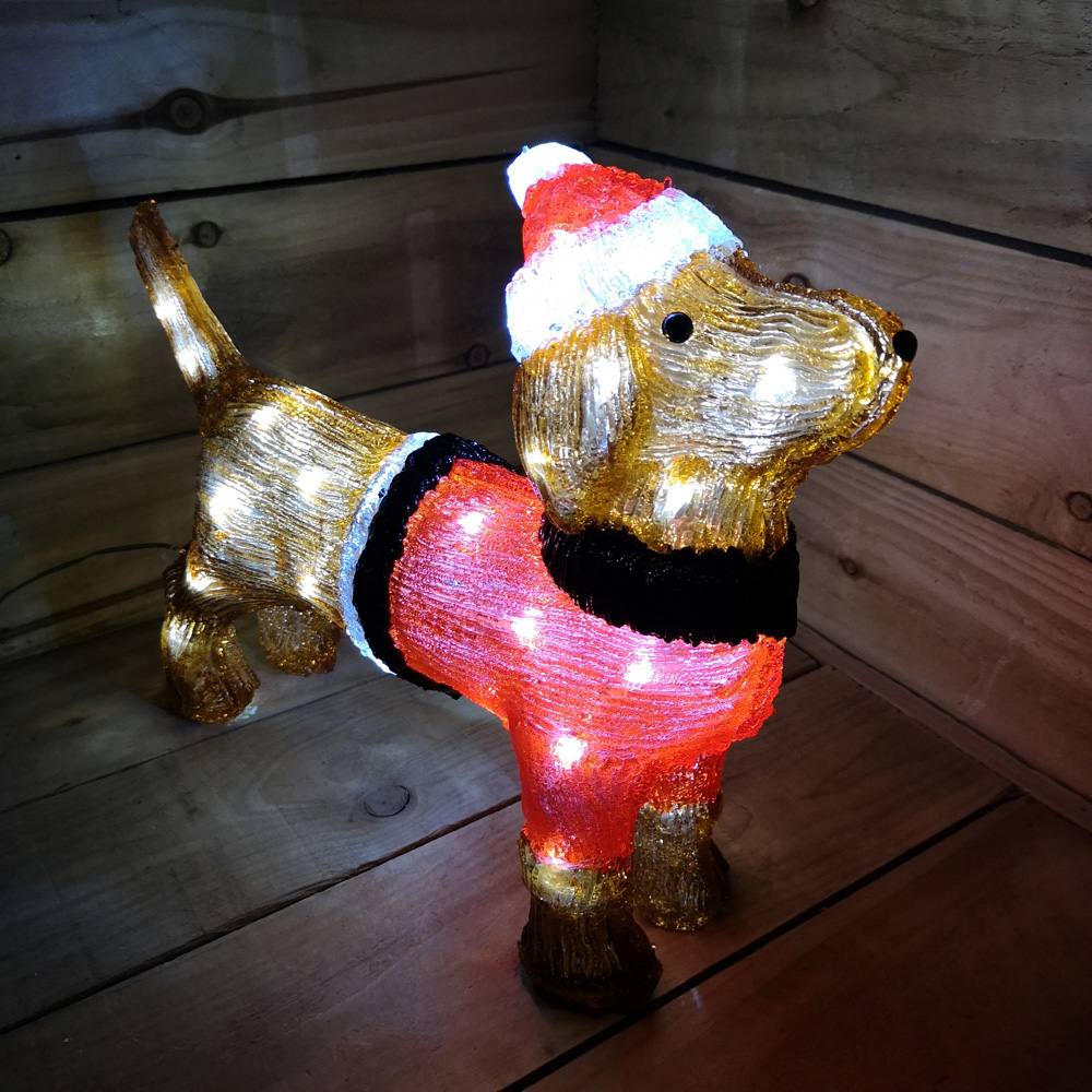 Samuel Alexander Ice White LEDs Acrylic Dachshund Christmas Decoration 36cm Image 5