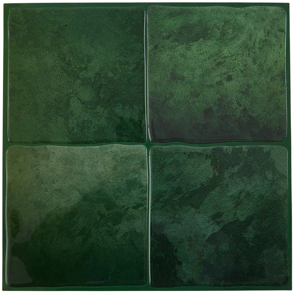 Living and Home Dark Green Square Self Adhesive Wall Sticker 10 Pack Image 3