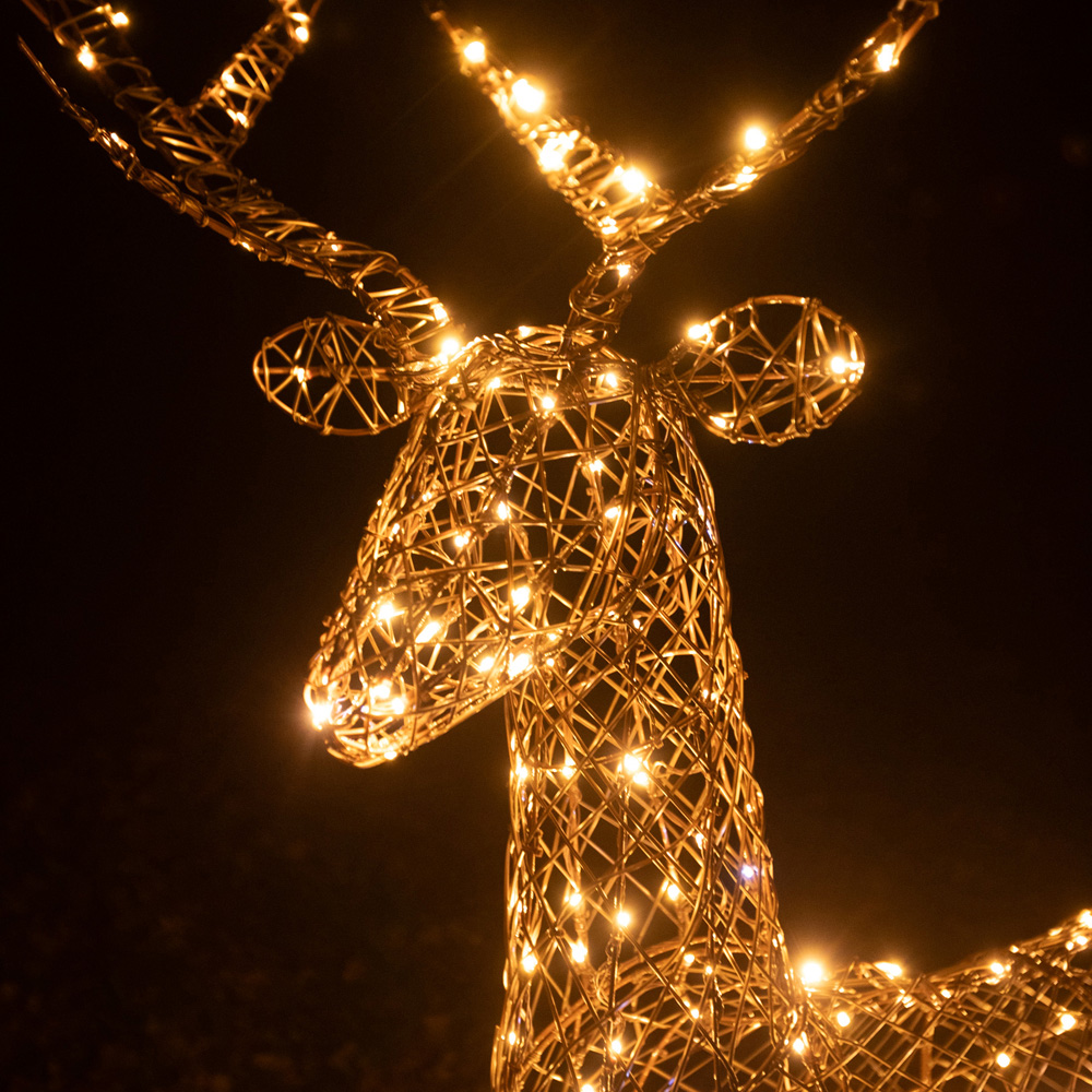 The Christmas Centre 350 LED Brown Weave Light-Up Grand Stag Reindeer 6.5ft Image 3
