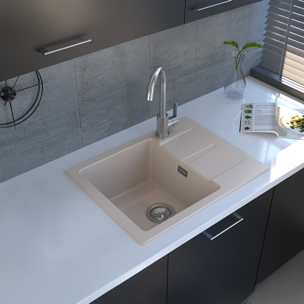 Reginox Avignon 10 CS Caffe Silvery Compact Granite Sink and Bowl 595 x 460mm Image 2