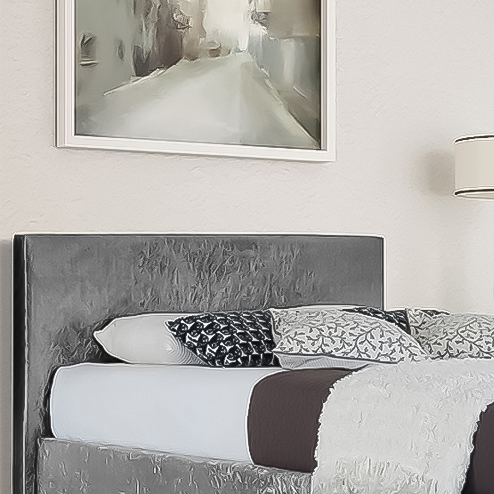 Brooklyn Single Silver Crushed Velvet Bed Frame Image 2