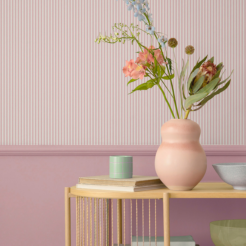 Belmont House Pink Veranda Stripe Wallpaper Image 2