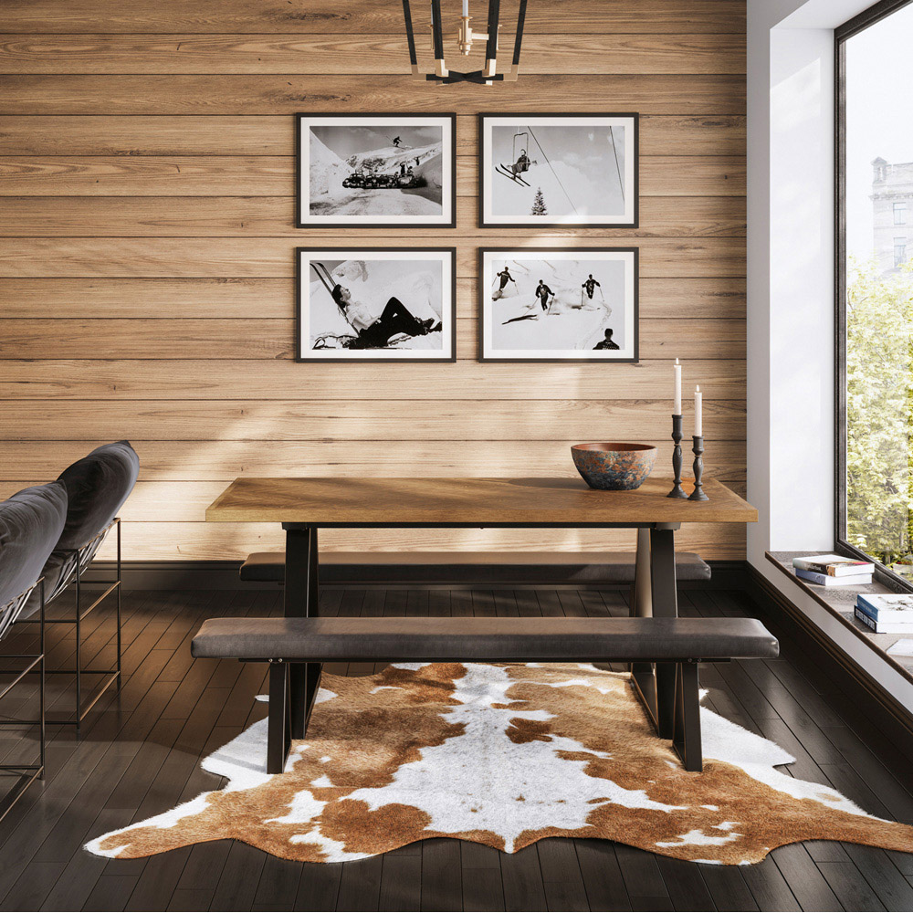 LPD Home Hyde Whiskey and Black 8 Seater Dining Table Image 6