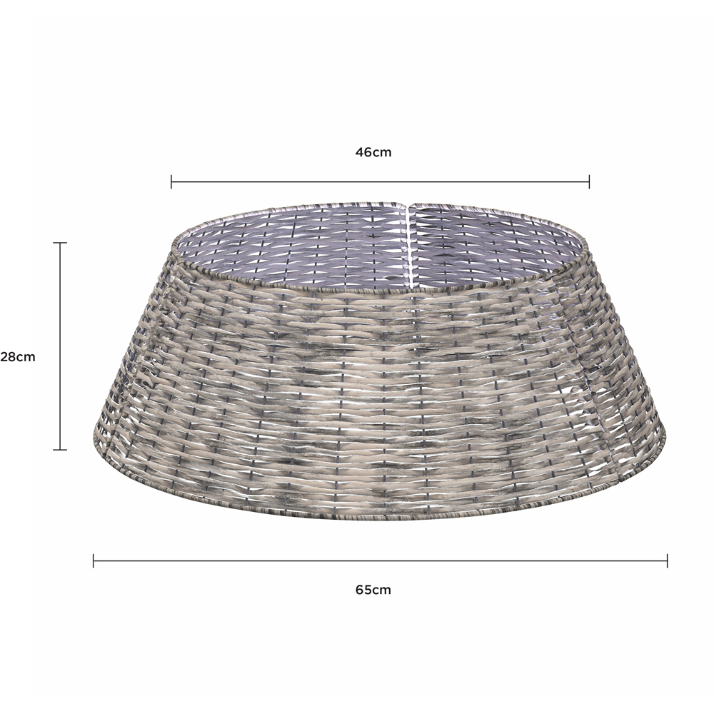 Charles Bentley Large Grey Wicker Christmas Tree Skirt 28cm Image 7