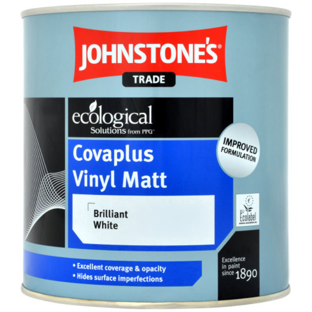 Johnstone's Trade Covaplus Brilliant White Vinyl Matt Paint 1L Image 2