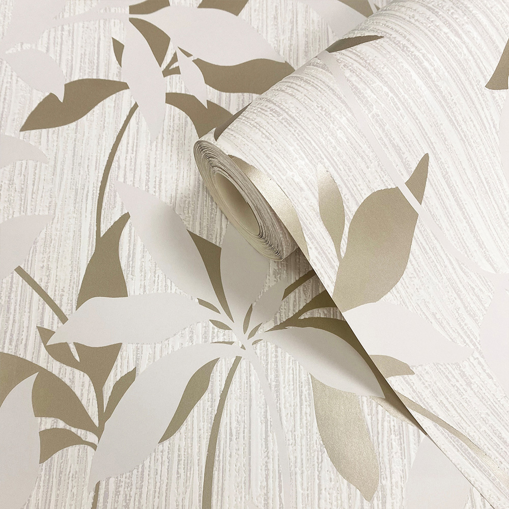 Muriva Hudson Leaf Trail Cream Wallpaper Image 2