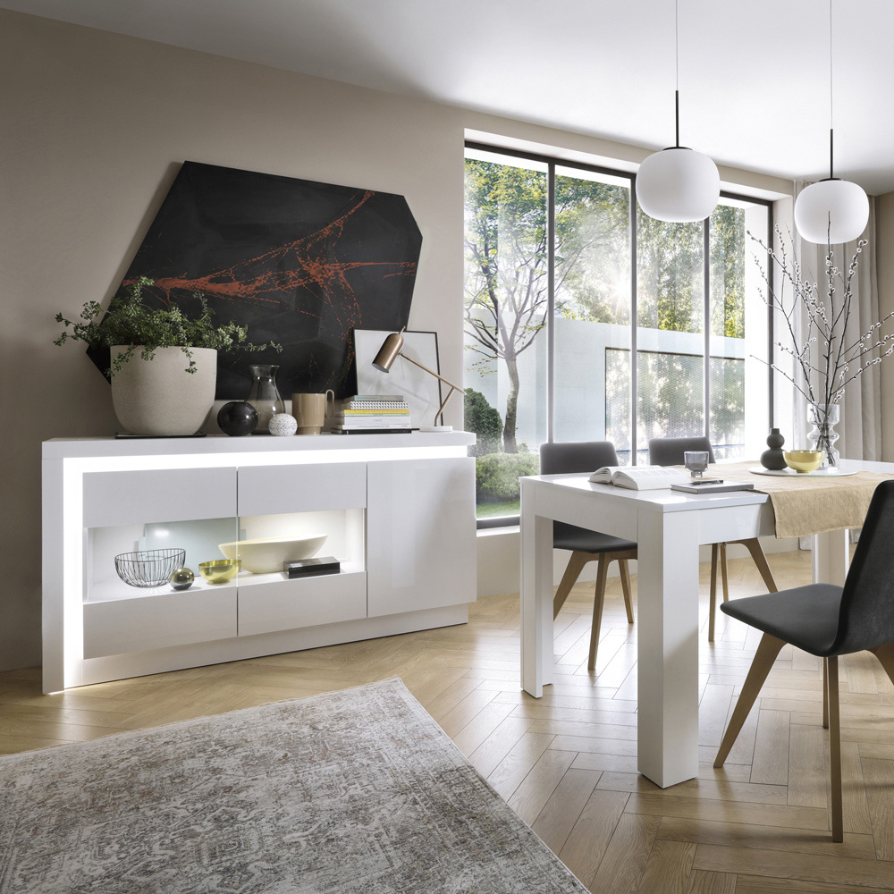 Florence Lyon 4 Seater 90 to 180cm Extending Dining Table White Image 4
