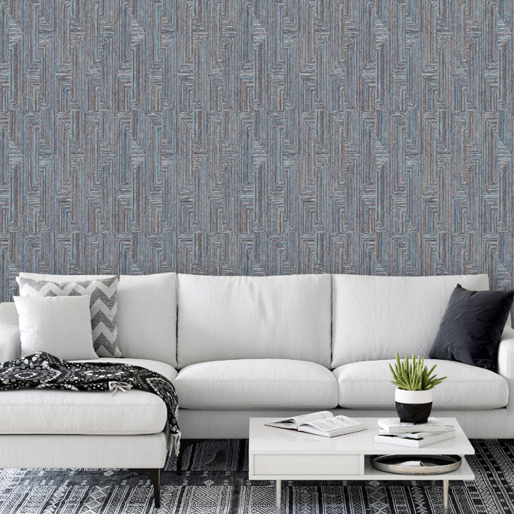 Design ID Retro String Motif Navy Blue Wallpaper Image 3