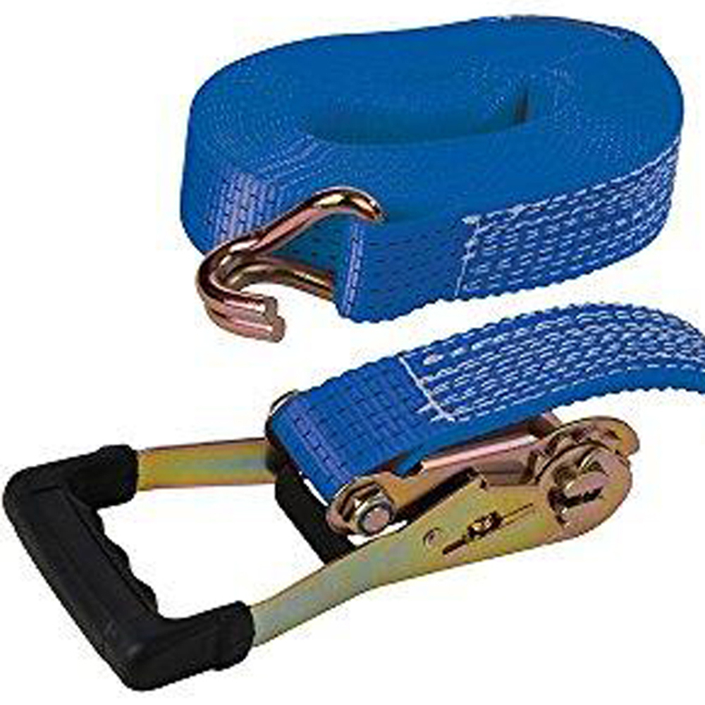 Silverline Rubber Handled Ratchet Tie Down Strap J-Hook 8m x 50mm Image 2