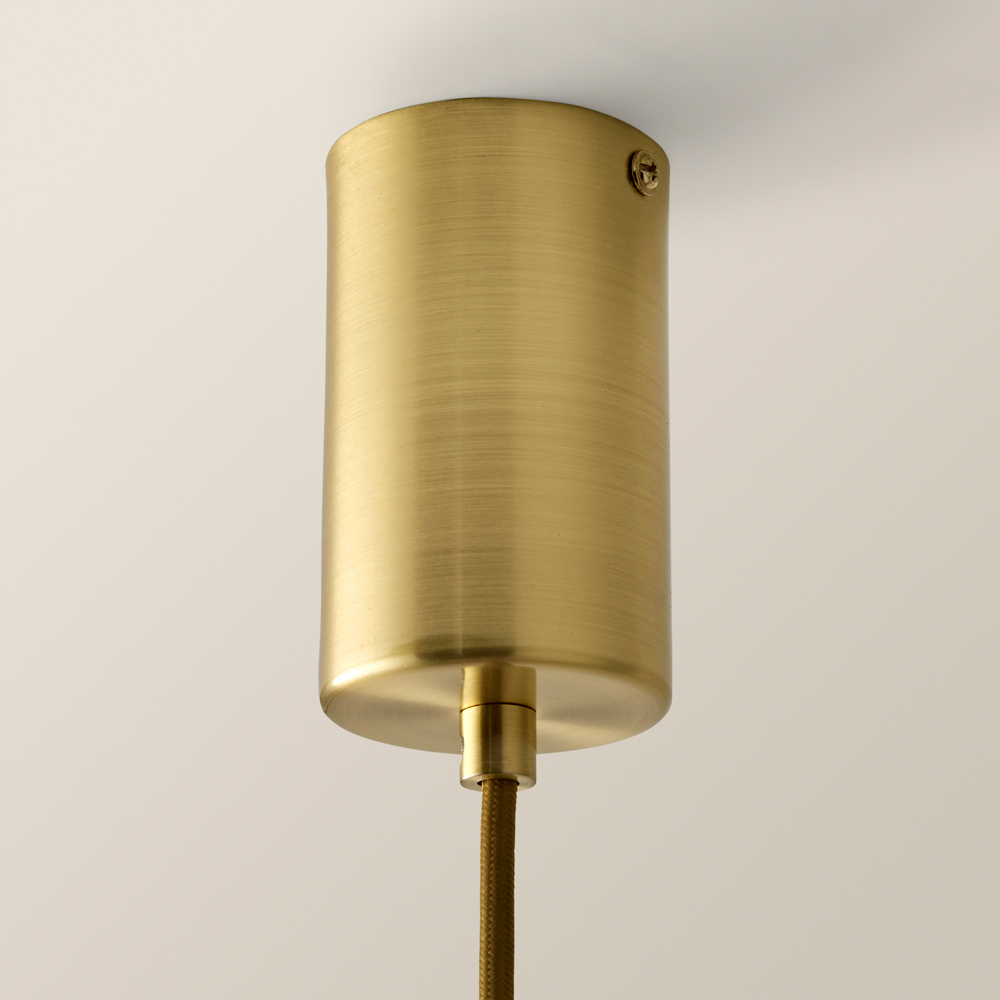 ValueLights Maddison Clear Ribbed Glass Shade Brushed Gold LED Ceiling Pendant Light With Bulb Image 3