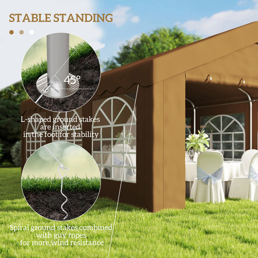 Outsunny 6 x 4m Yellow Garden Gazebo with Removable Side Walls Image 6