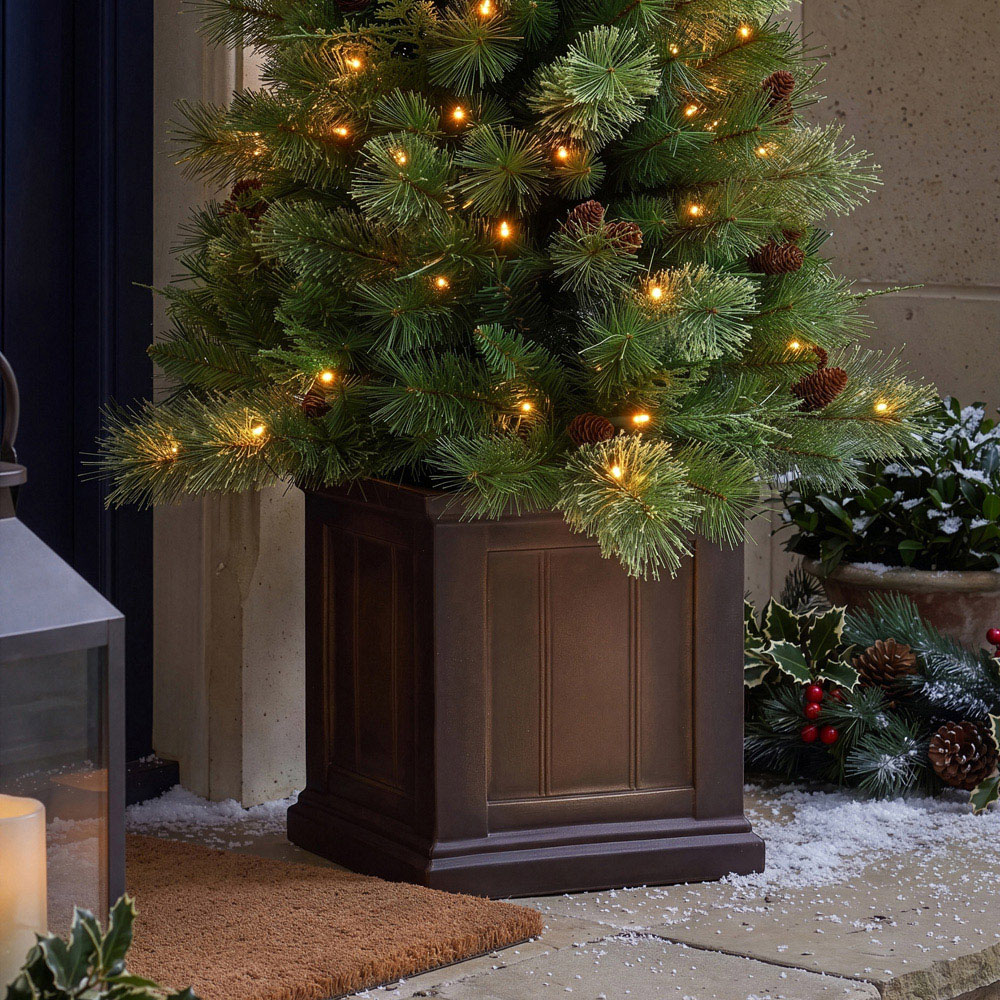 Bosk Cashmere Pine Pre-Lit 100 Warm White LED Artificial Potted Christmas Tree 4.5ft Image 4