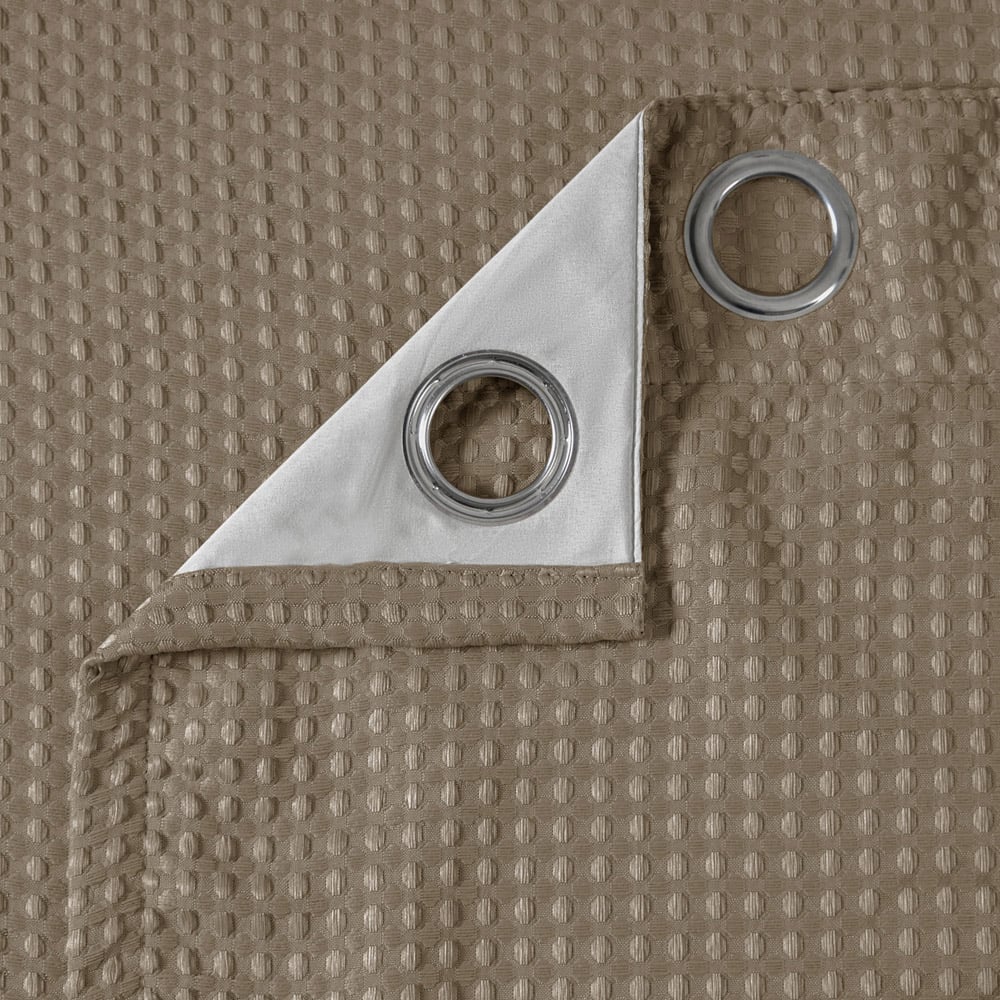 Velosso Waffle Natural Blackout Curtains 183 x 168cm Image 4