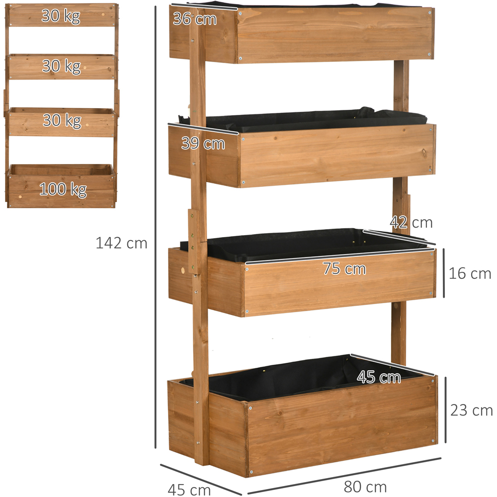 Outsunny 4-Tier Orange Wooden Raised Garden Bed Plant Stand Image 8