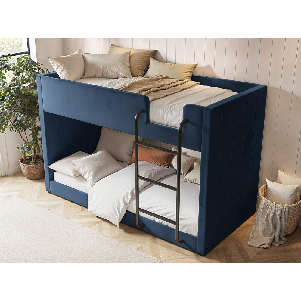 Flair Eden Navy Velvet Bunk Bed Image 5