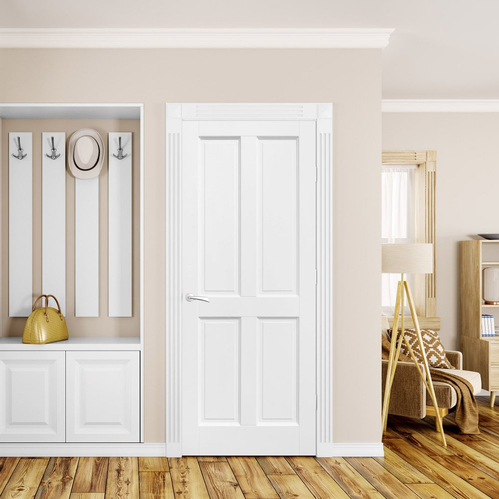 Berkeley White Primed 4 Panel Internal Door 2040 x 726 x 40mm Image 4