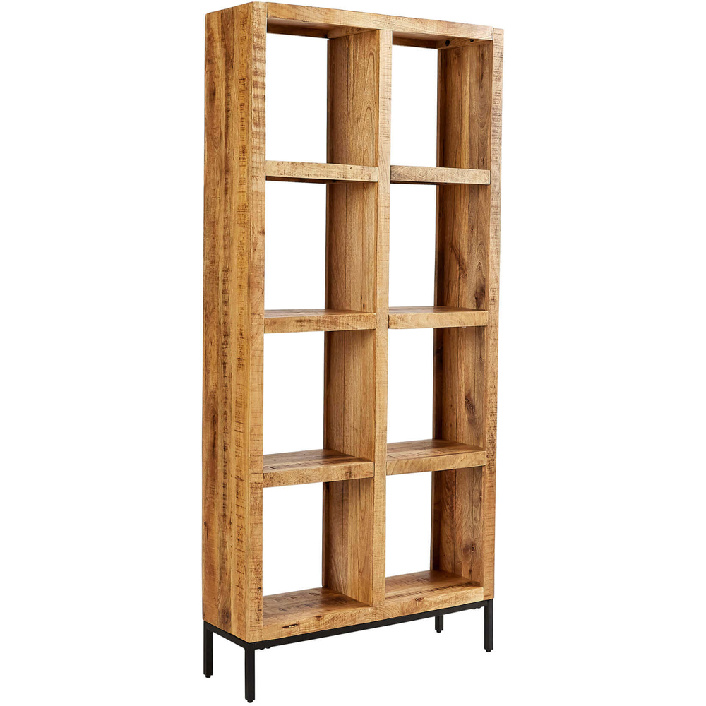 Home Source Stockton 8 Shelf Tall Mango Wood Bookcase Image 2