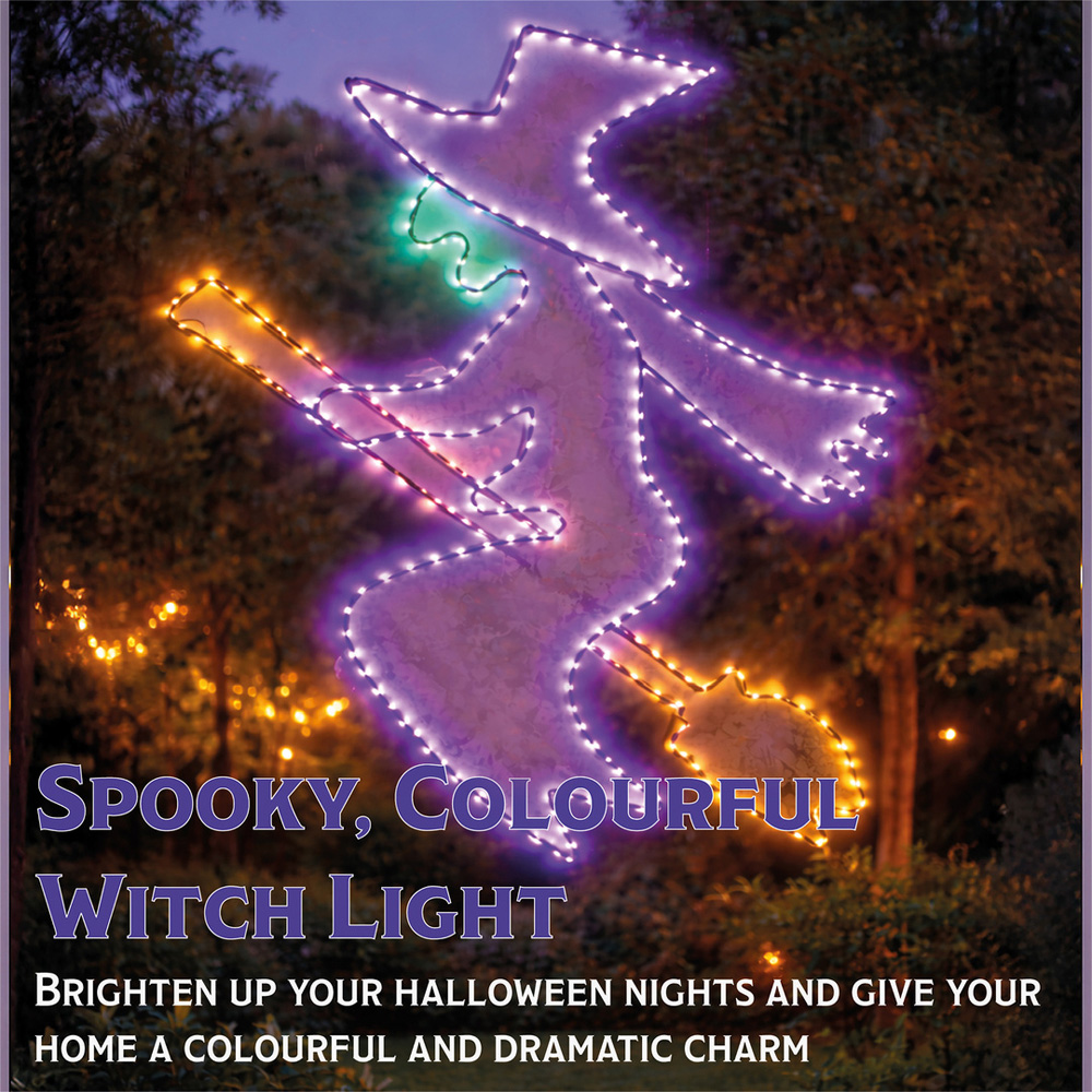 FXLab 322 Multicolour LED Metal Silhouette Witch 88 x 87cm Image 3