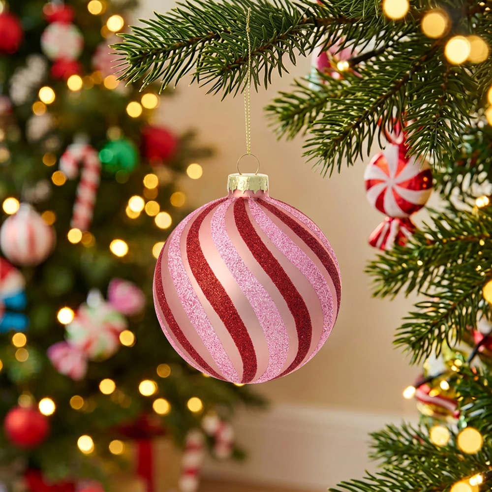 Pink and Red Swirl Bauble Image 3