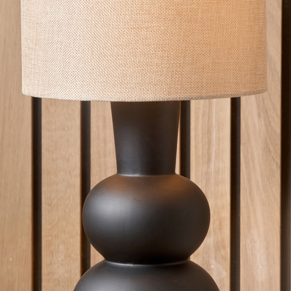Pacific Lifestyle Aaliyah Black Curved Bottle Ceramic Table Lamp Image 3