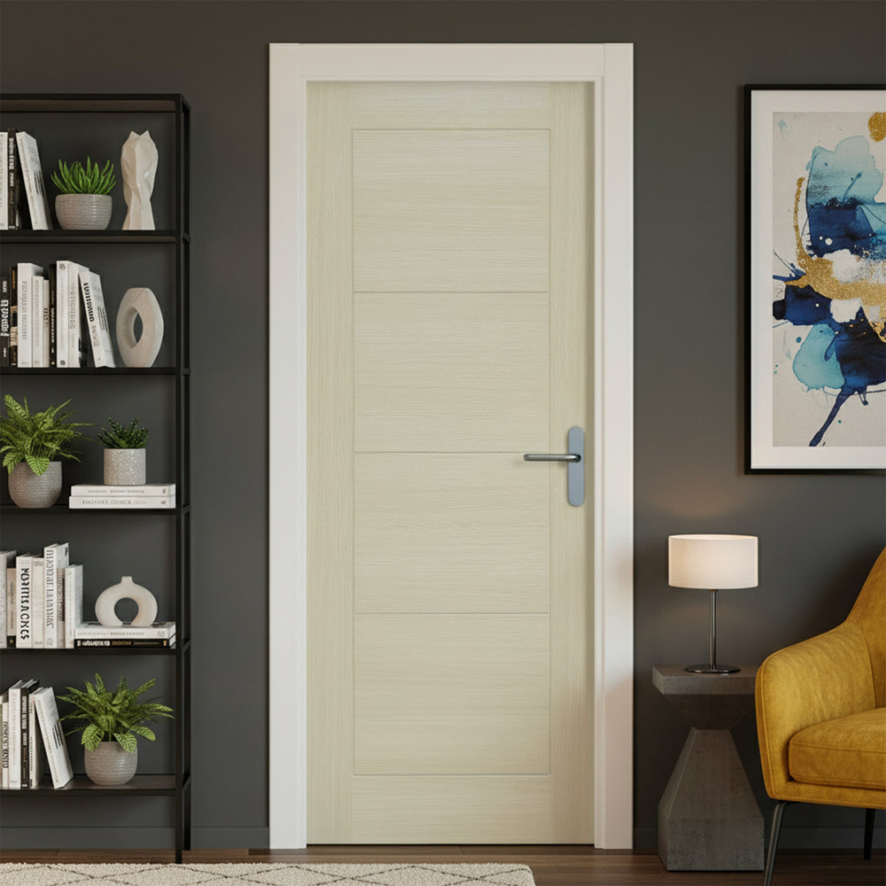 Blonde Oak Fully Finished Laminate Ladder FD30 Internal Fire Door 1981 x 686 x 44mm Image 2