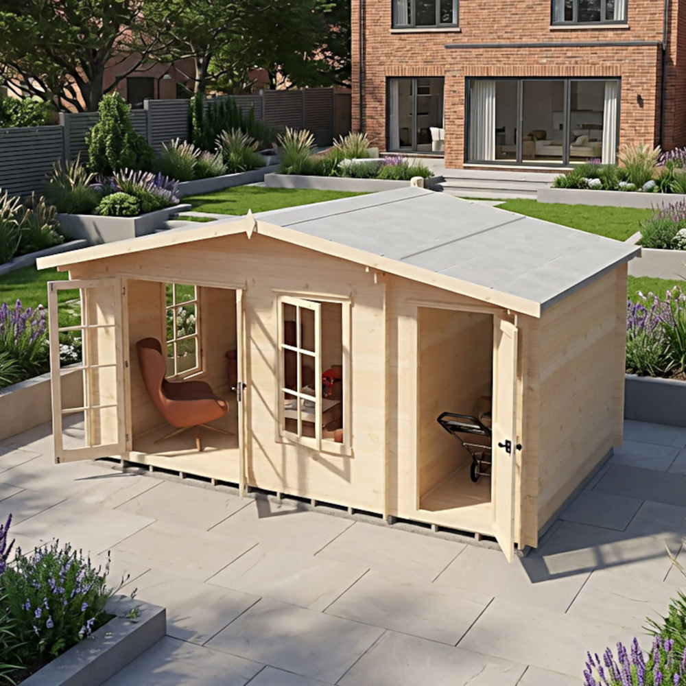 Shire Bourne 16 x 10ft Apex Garden Log Cabin Image 6