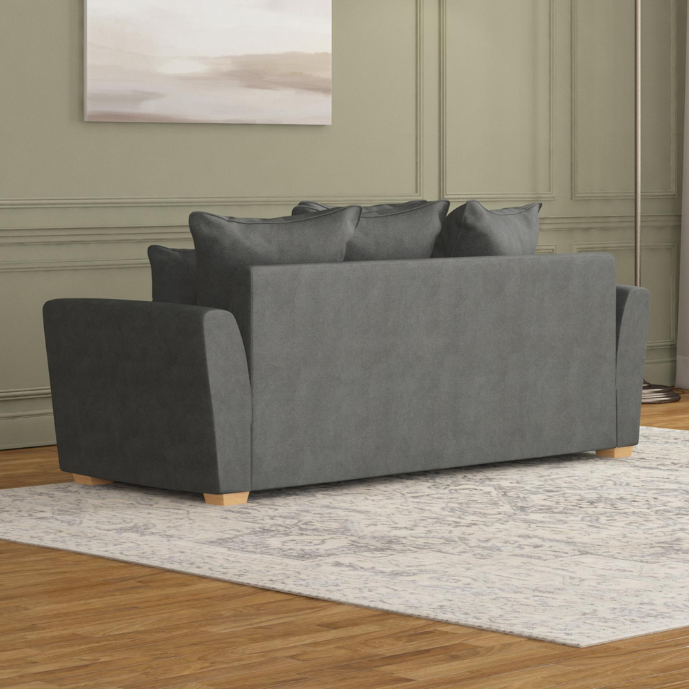 Wendleberry 5 Seater Steel Plush Velvet Scatter Back Sofa Set Image 6