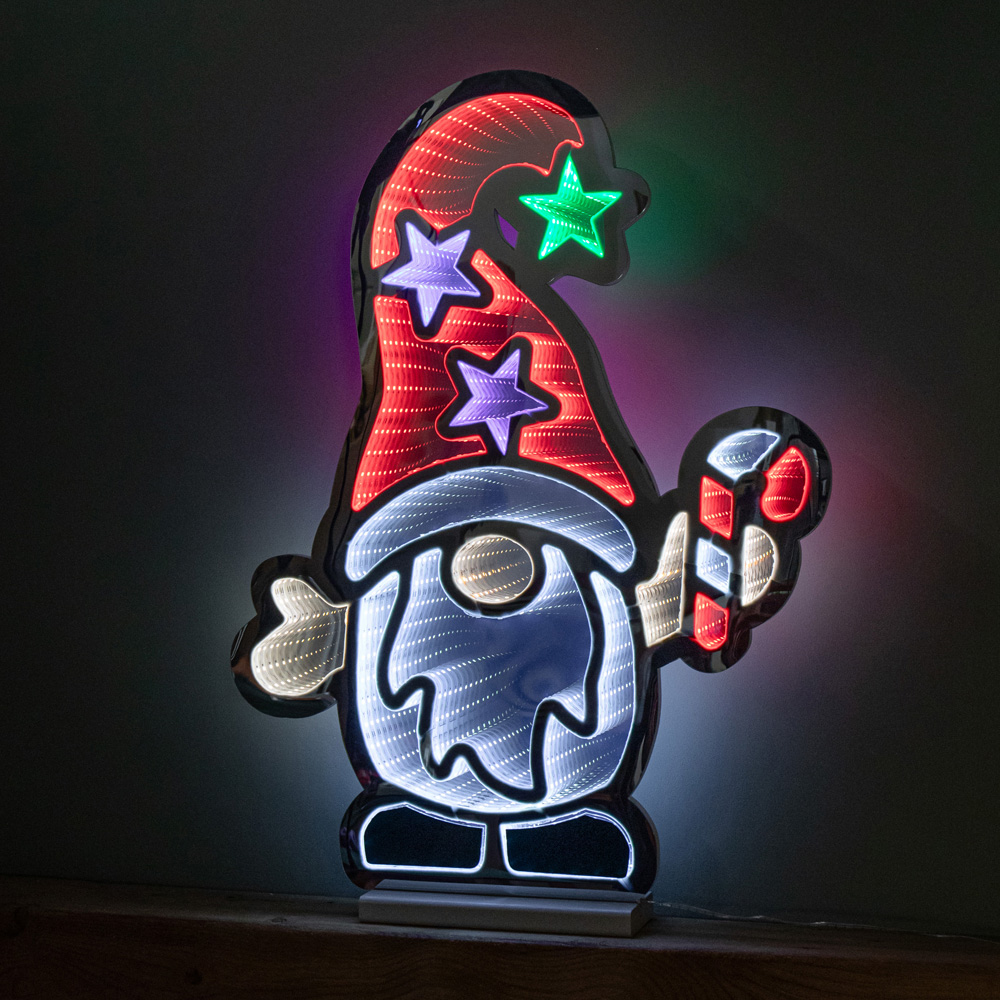 Samuel Alexander Multicolour LED Light Up Gonk with Candy Cane Infinity Christmas Decoration 60cm Image 4