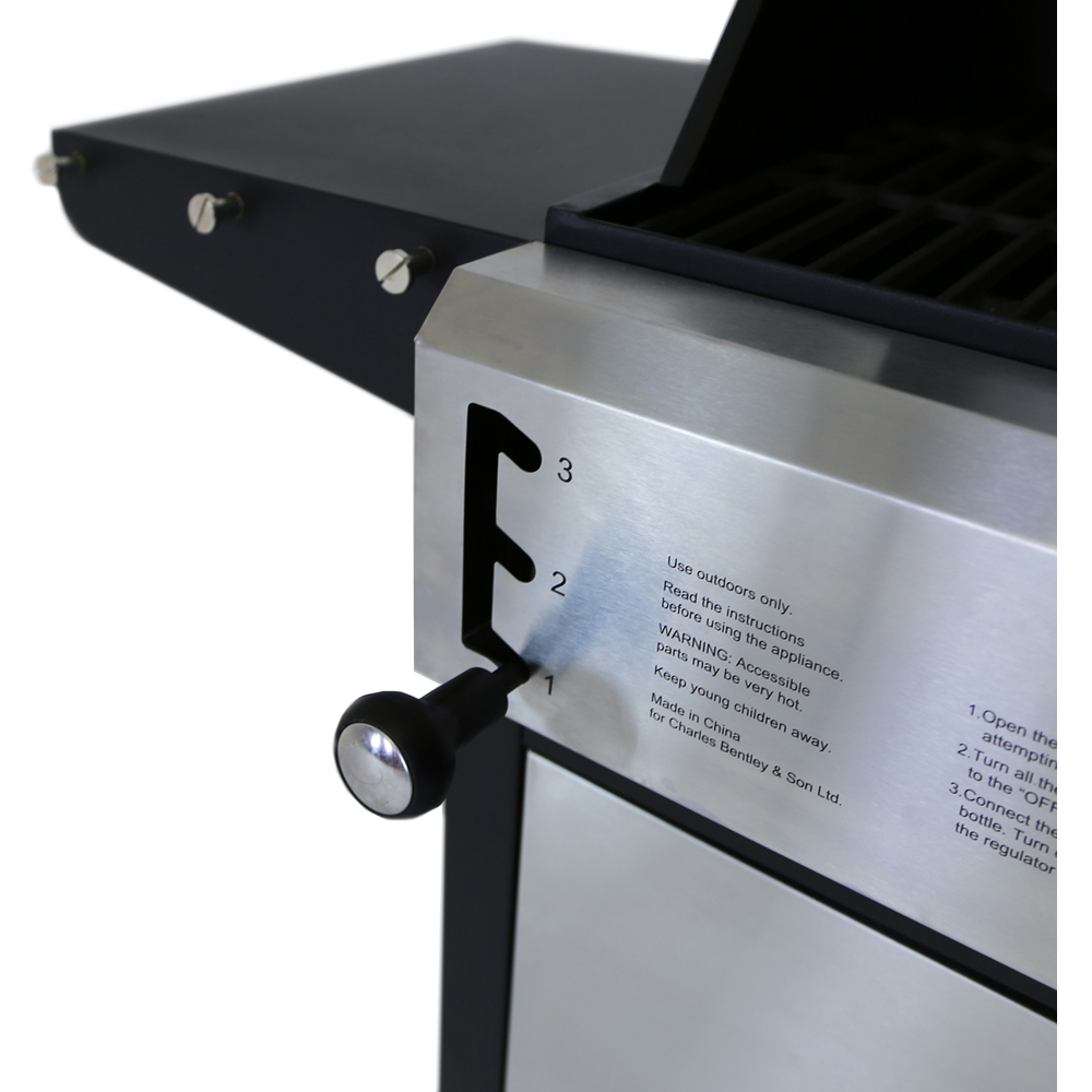 Charles Bentley 2+1 Dual Fuel BBQ Stainless Steel Image 5