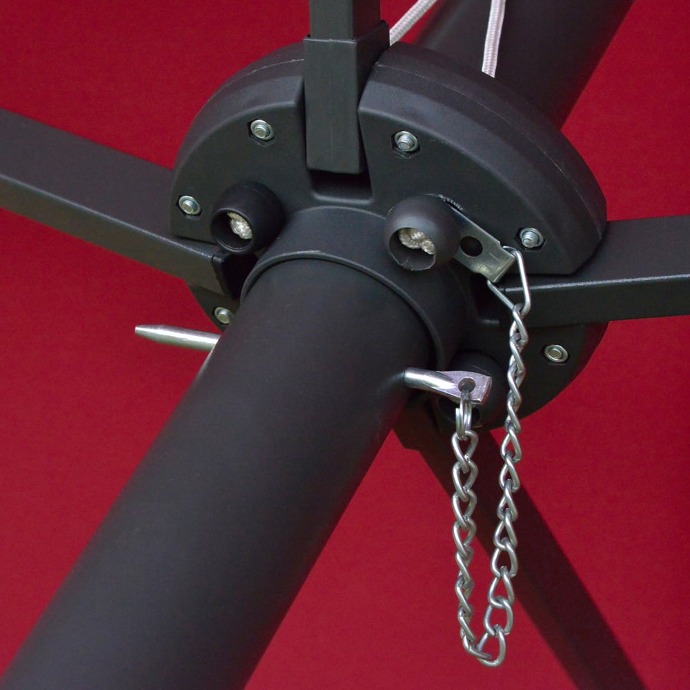 Outsunny Wine Red 36 LED Crank Handle Double Sided Parasol 4.4m Image 3